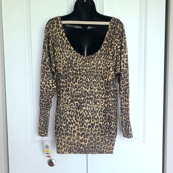 Thalia Sodi Metallic Leopard Crew-Neck Sweater - Picture 7 of 11